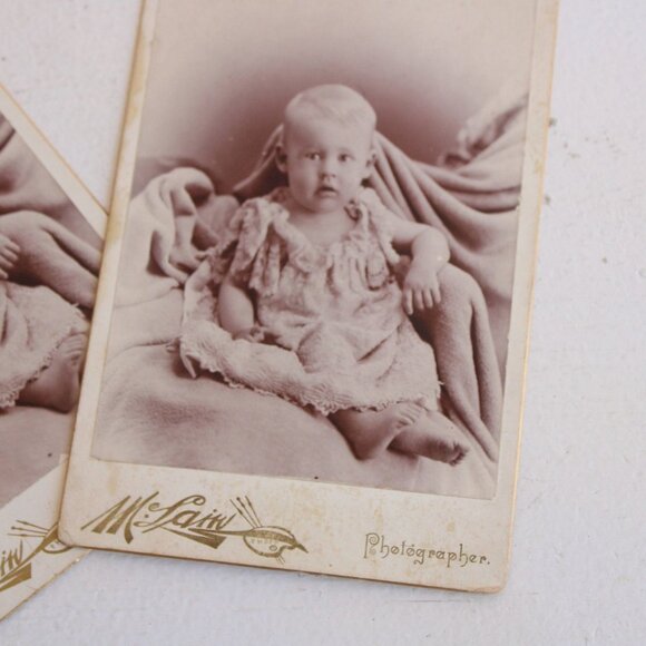 Vintage 1900s Photo, Baby Edwardian Photograph, Black And White Sepia Portrait, - Picture 9 of 10